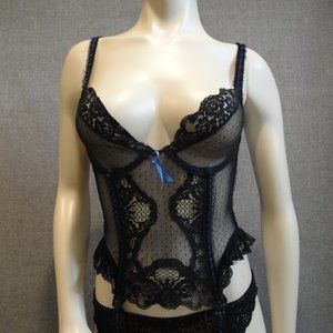 Black lace bustier with g-string